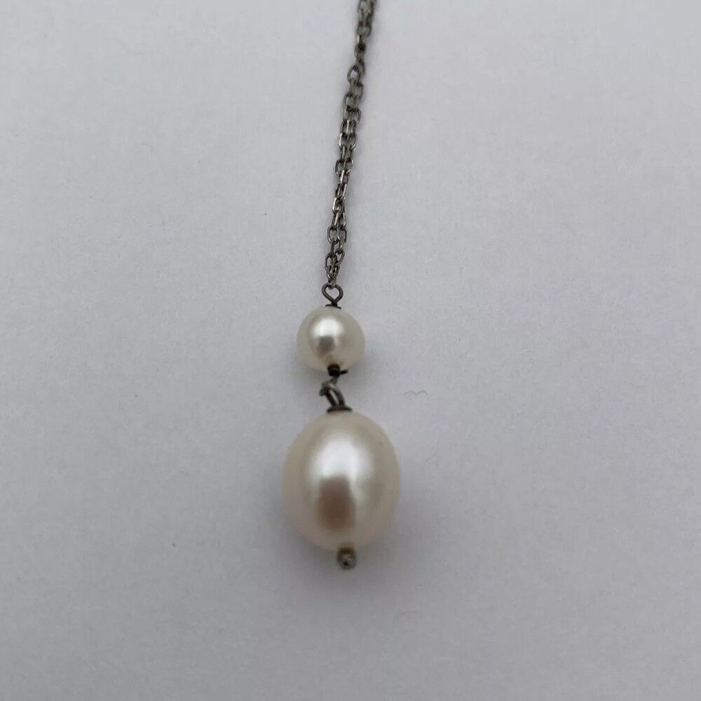 Helzberg Diamonds Silver Double Pearl Pendant Necklace
